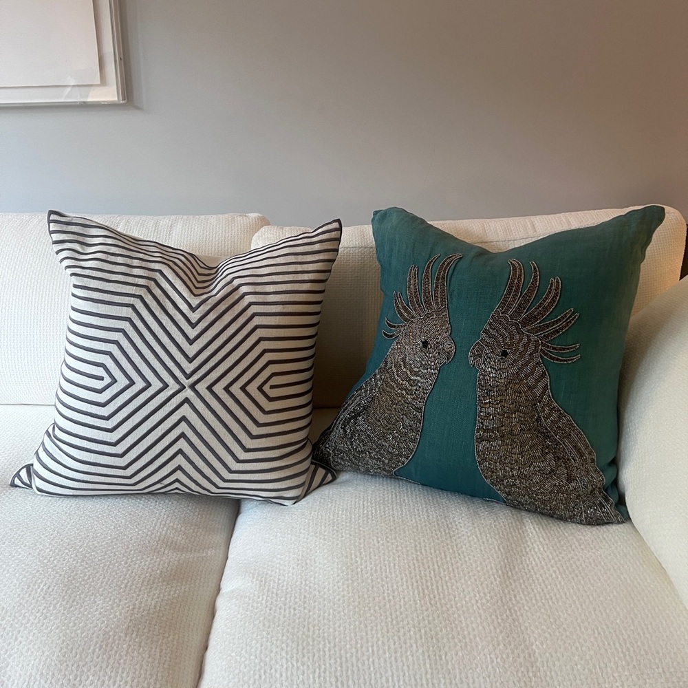 Jonathan Adler Geometric and Parrot Decorative Throw Pillows